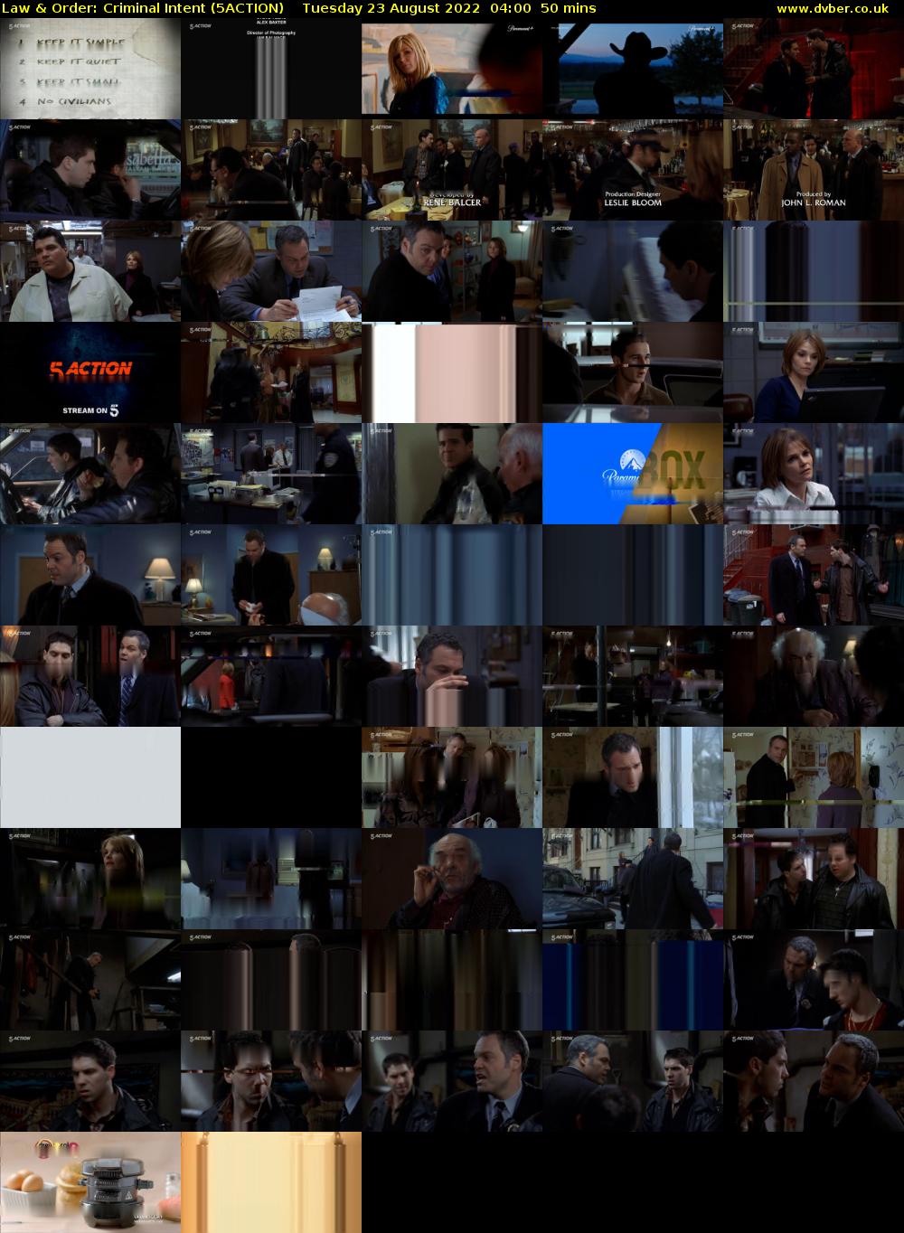 Law & Order: Criminal Intent (5ACTION) Tuesday 23 August 2022 04:00 - 04:50