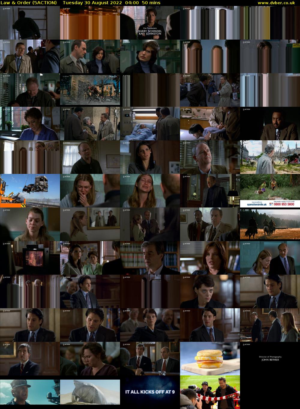 Law & Order (5ACTION) Tuesday 30 August 2022 04:00 - 04:50