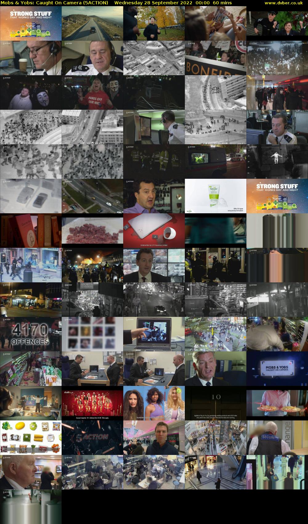 Mobs & Yobs: Caught On Camera (5ACTION) Wednesday 28 September 2022 00:00 - 01:00