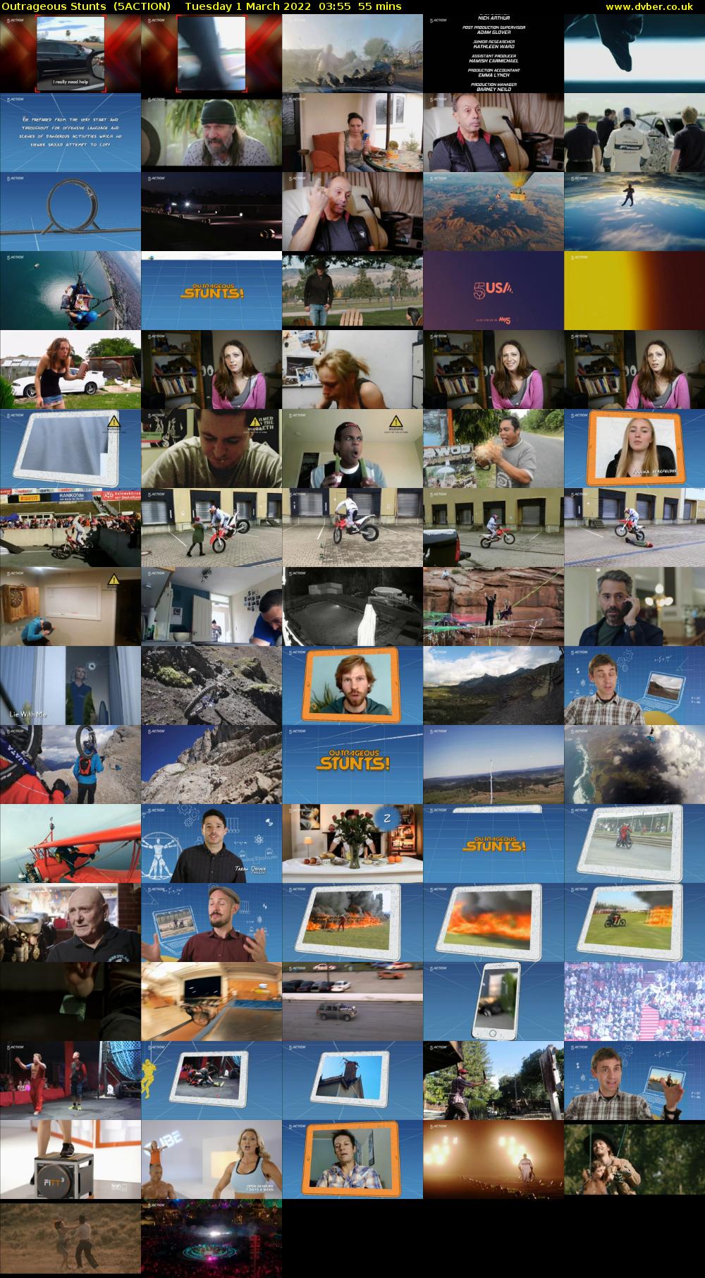 Outrageous Stunts  (5ACTION) Tuesday 1 March 2022 03:55 - 04:50