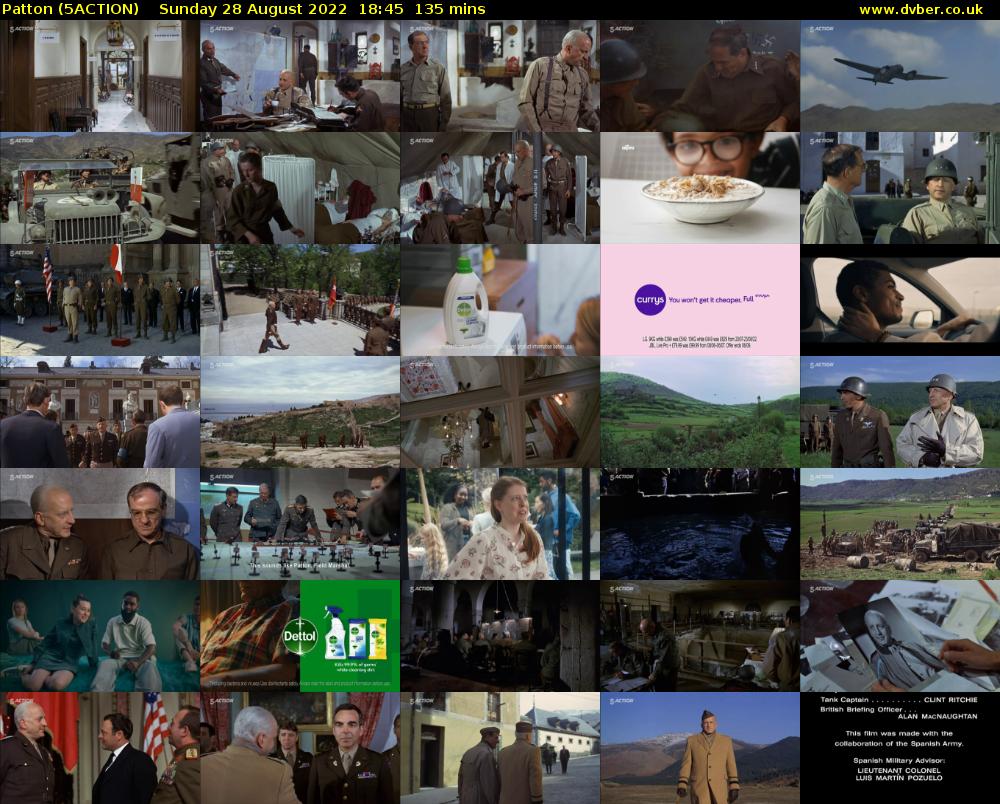 Patton (5ACTION) Sunday 28 August 2022 18:45 - 21:00