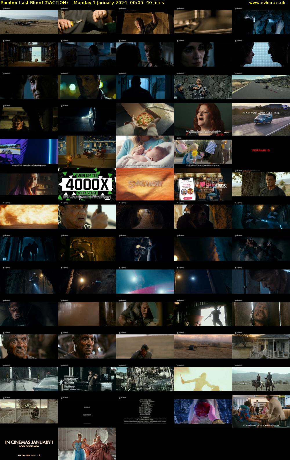 Rambo: Last Blood (5ACTION) Monday 1 January 2024 00:05 - 00:45