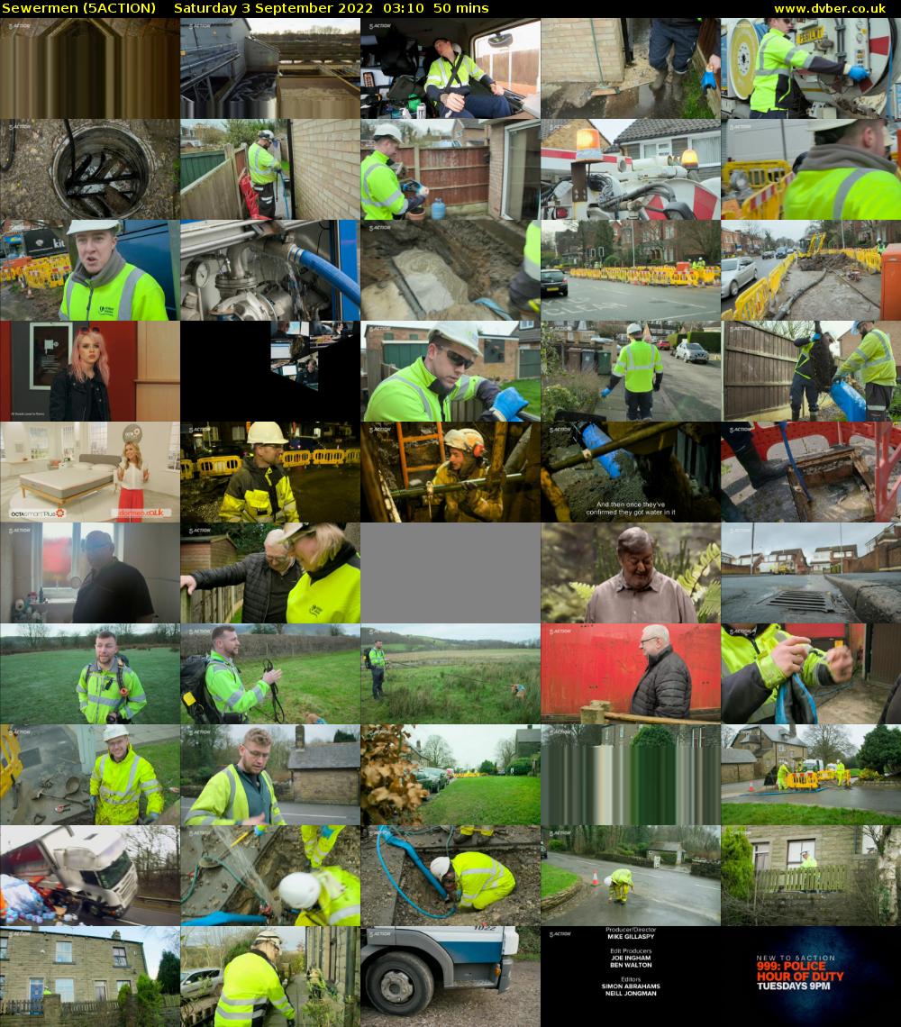 Sewermen (5ACTION) Saturday 3 September 2022 03:10 - 04:00