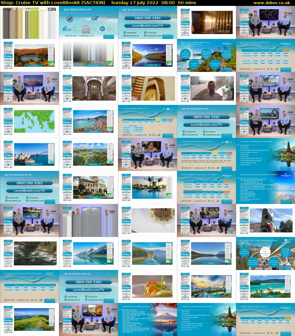 Shop: Cruise TV with LoveitBookit (5ACTION) Sunday 17 July 2022 08:00 - 09:00