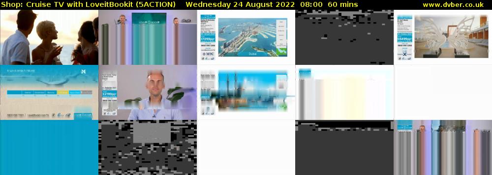 Shop: Cruise TV with LoveitBookit (5ACTION) Wednesday 24 August 2022 08:00 - 09:00