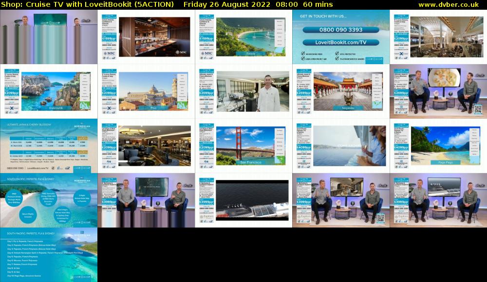 Shop: Cruise TV with LoveitBookit (5ACTION) Friday 26 August 2022 08:00 - 09:00