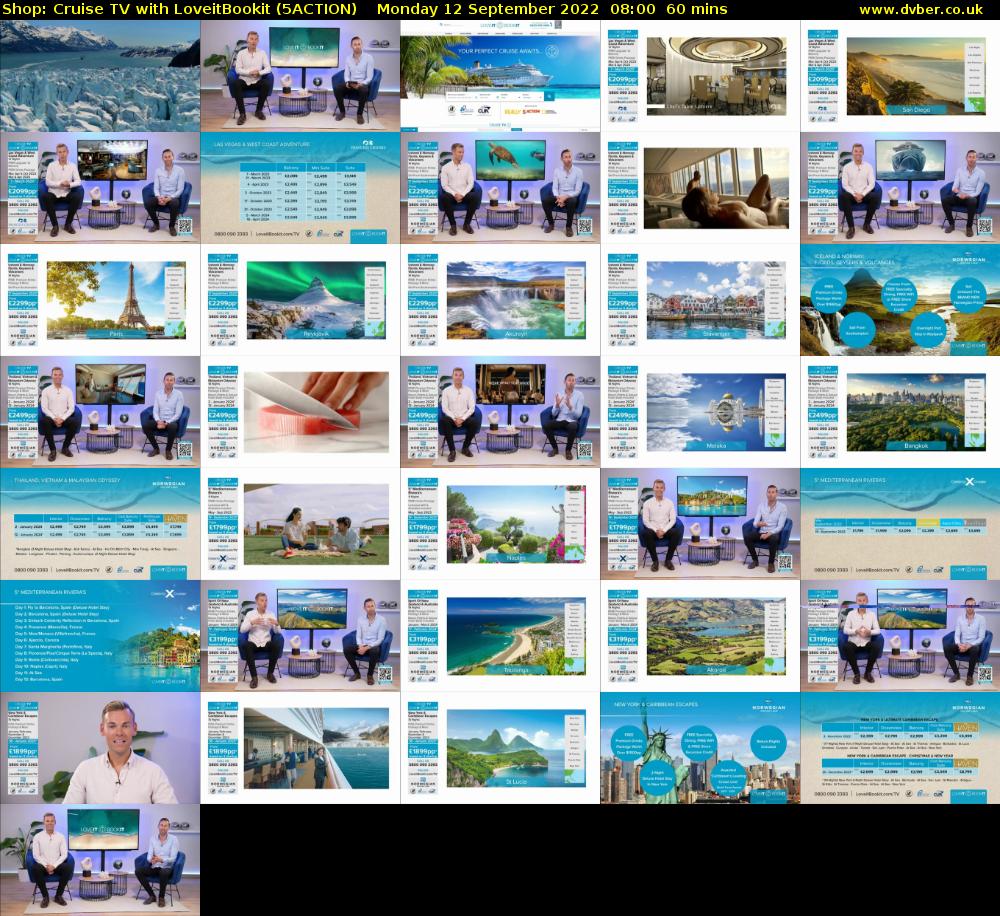Shop: Cruise TV with LoveitBookit (5ACTION) Monday 12 September 2022 08:00 - 09:00