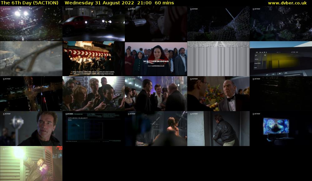 The 6Th Day (5ACTION) Wednesday 31 August 2022 21:00 - 22:00