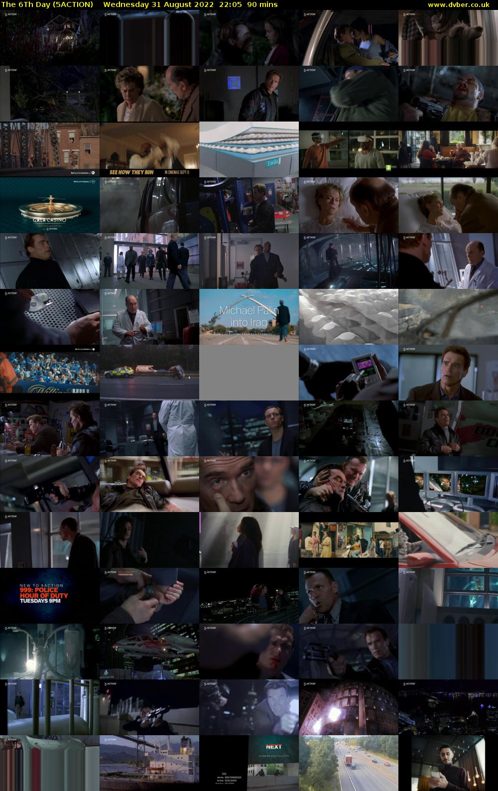 The 6Th Day (5ACTION) Wednesday 31 August 2022 22:05 - 23:35