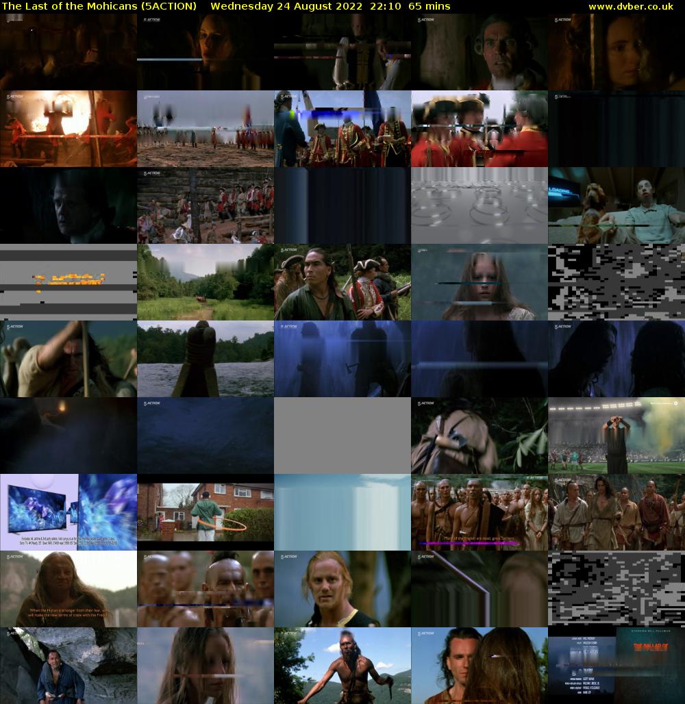 The Last of the Mohicans (5ACTION) Wednesday 24 August 2022 22:10 - 23:15