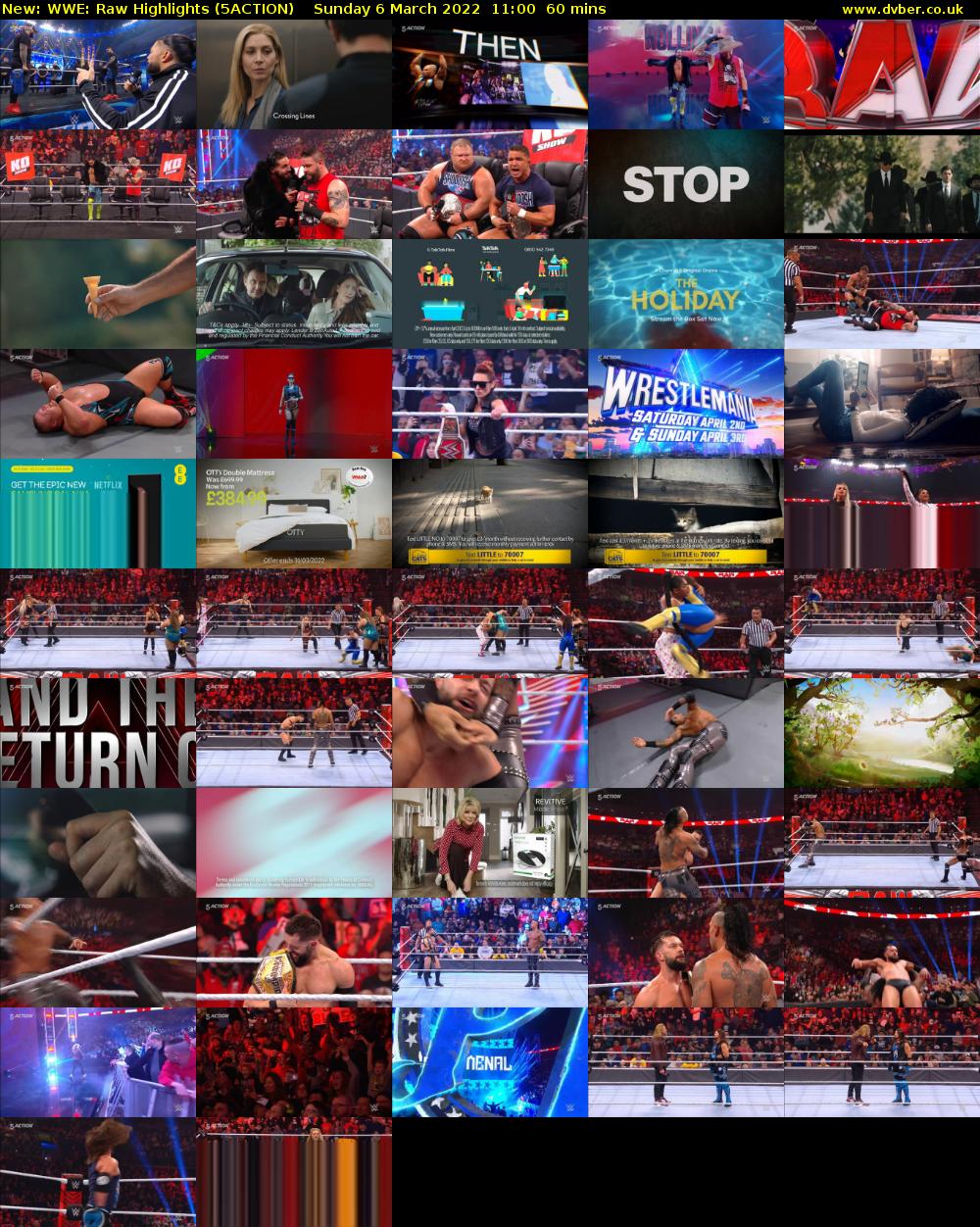 WWE: Raw Highlights (5ACTION) Sunday 6 March 2022 11:00 - 12:00