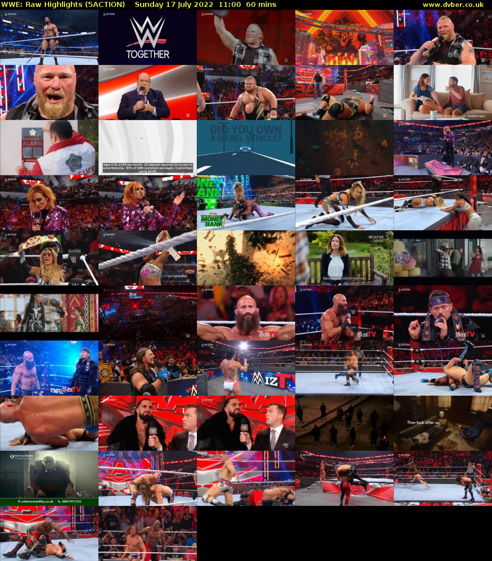 WWE: Raw Highlights (5ACTION) Sunday 17 July 2022 11:00 - 12:00