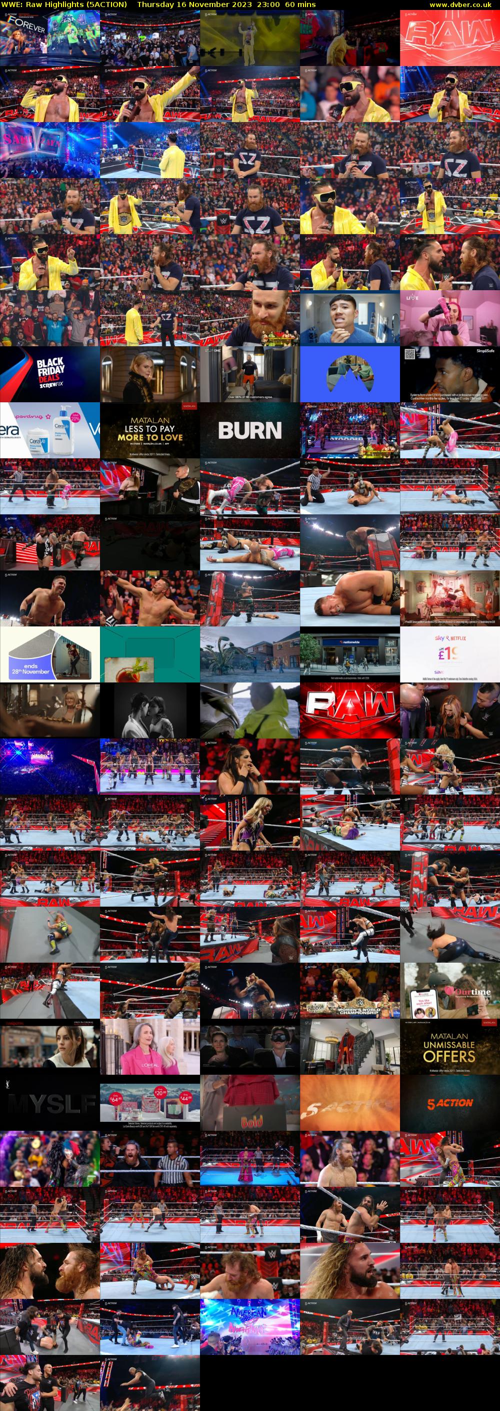 WWE: Raw Highlights (5ACTION) Thursday 16 November 2023 23:00 - 00:00