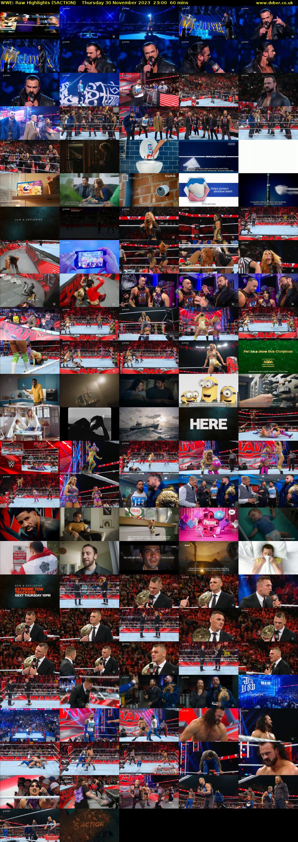 WWE: Raw Highlights (5ACTION) Thursday 30 November 2023 23:00 - 00:00