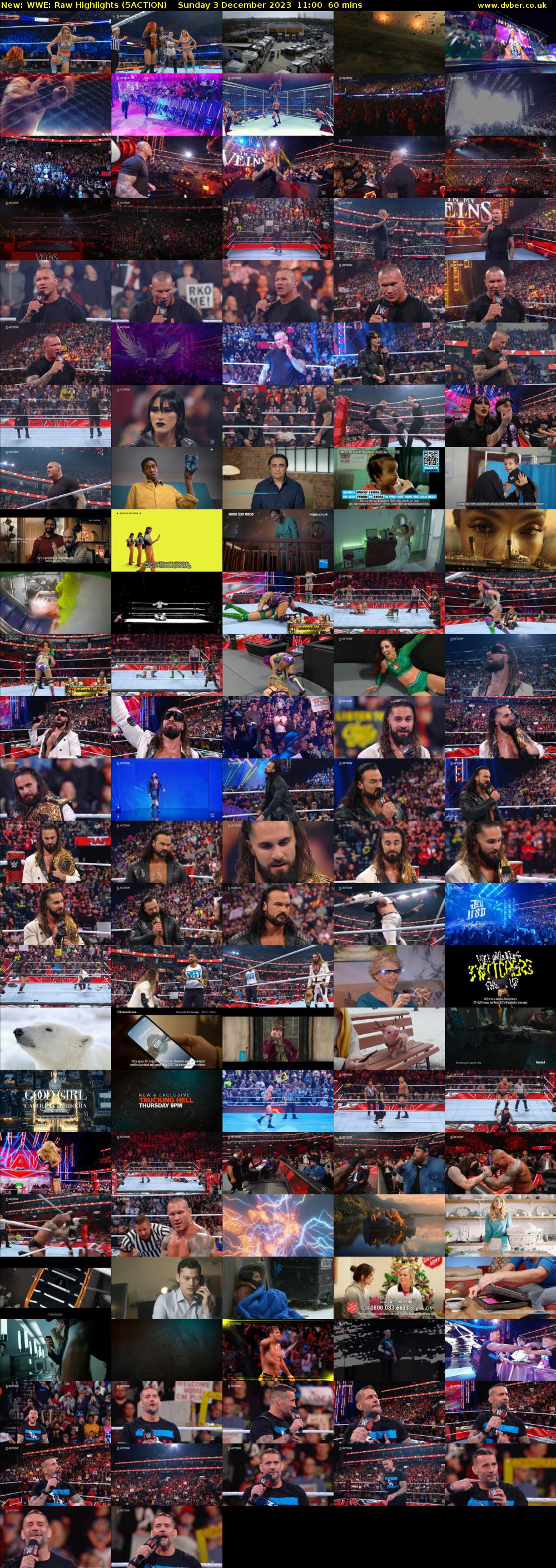 WWE: Raw Highlights (5ACTION) Sunday 3 December 2023 11:00 - 12:00