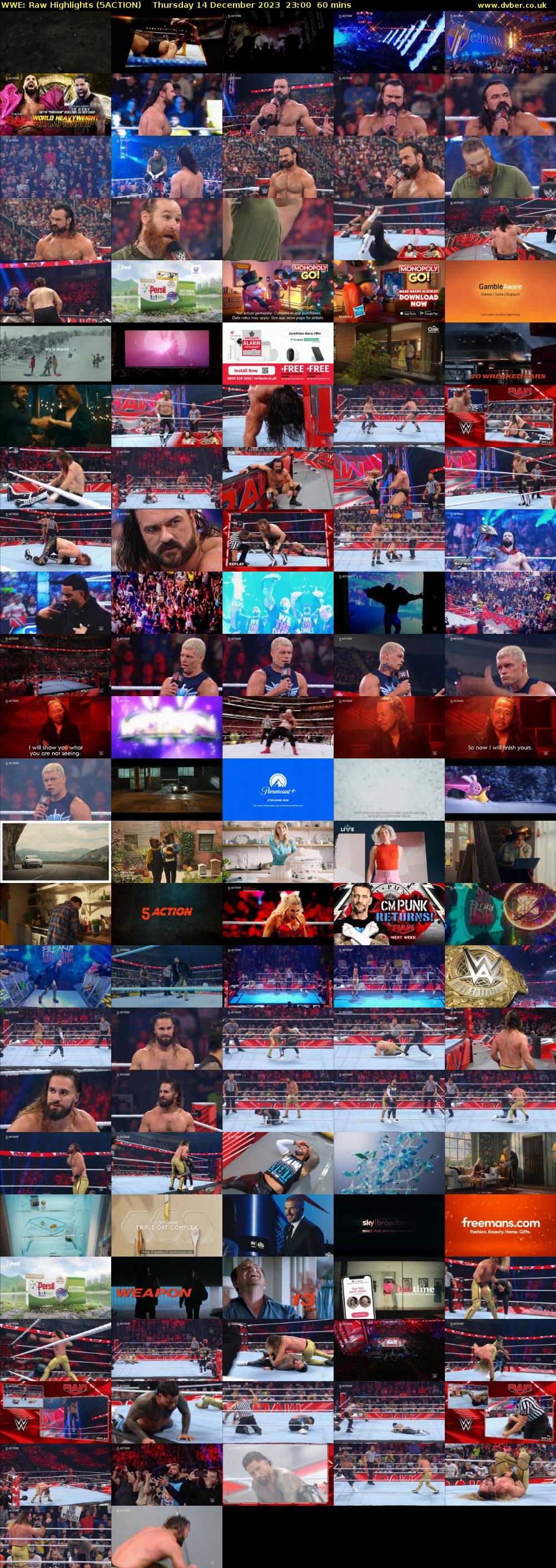 WWE: Raw Highlights (5ACTION) Thursday 14 December 2023 23:00 - 00:00