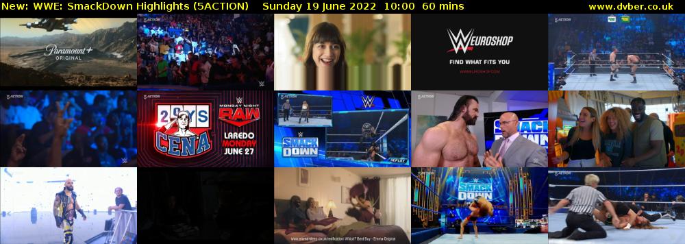 WWE: SmackDown Highlights (5ACTION) Sunday 19 June 2022 10:00 - 11:00