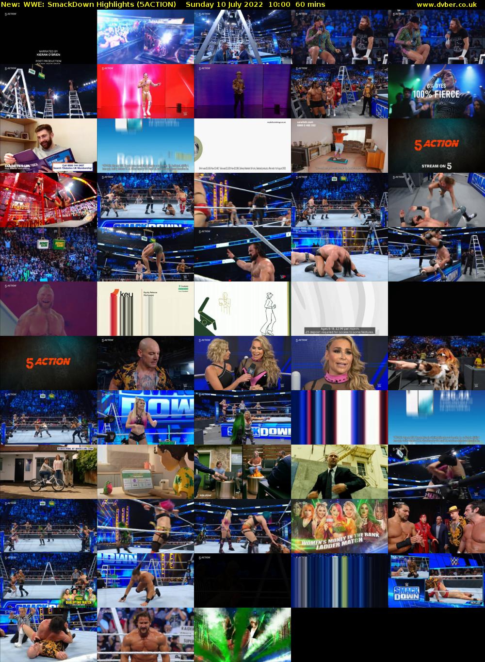 WWE: SmackDown Highlights (5ACTION) Sunday 10 July 2022 10:00 - 11:00