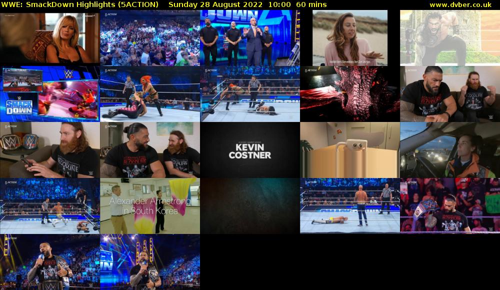 WWE: SmackDown Highlights (5ACTION) Sunday 28 August 2022 10:00 - 11:00