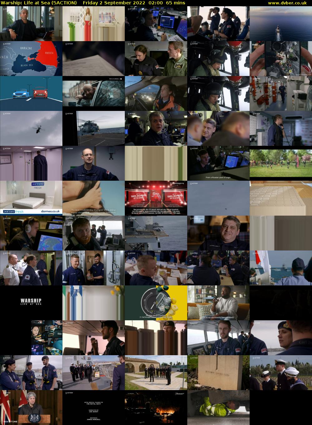 Warship: Life at Sea (5ACTION) Friday 2 September 2022 02:00 - 03:05