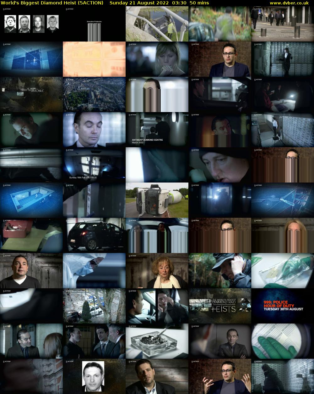 World's Biggest Diamond Heist (5ACTION) Sunday 21 August 2022 03:30 - 04:20