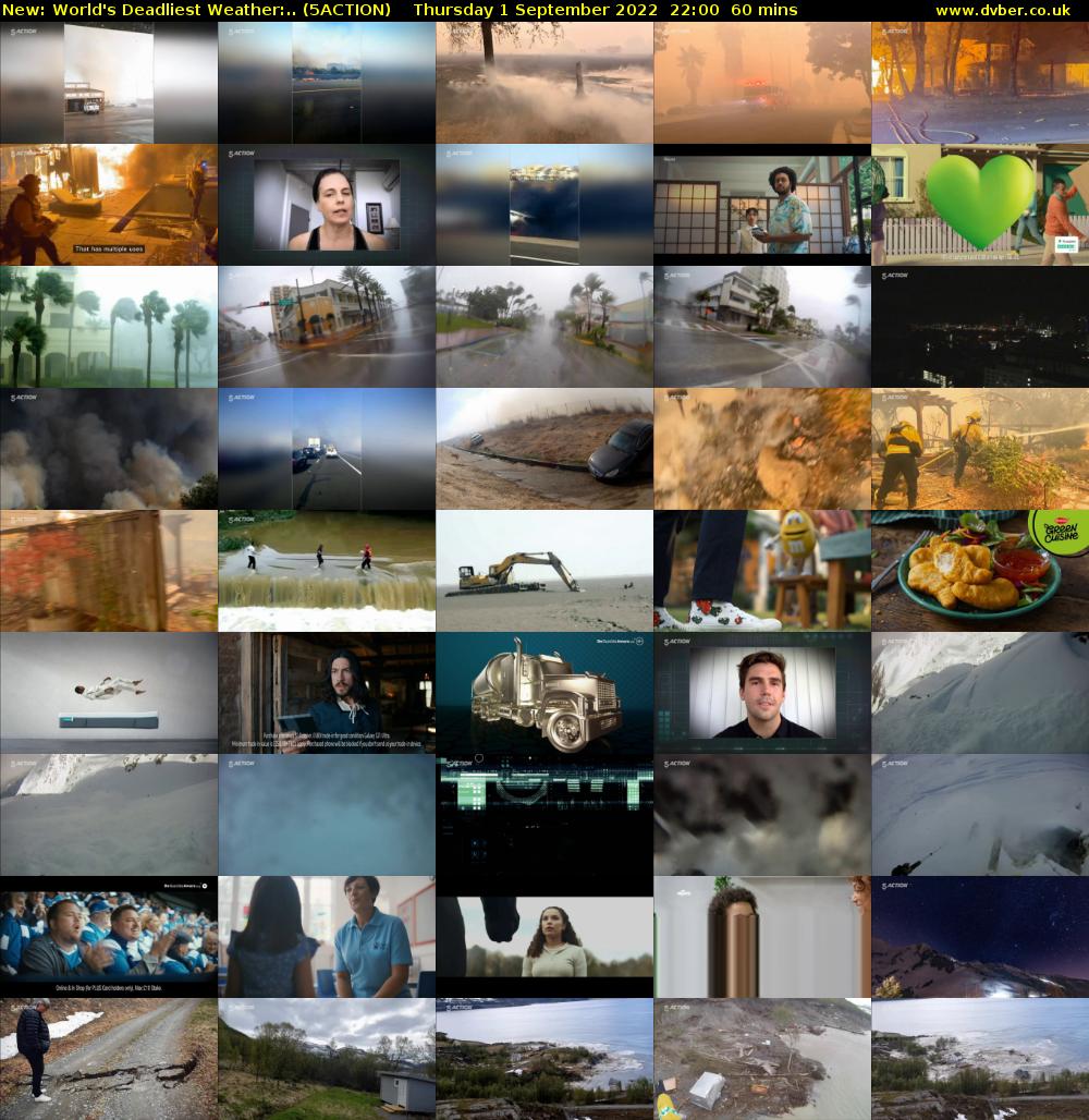 World's Deadliest Weather:.. (5ACTION) Thursday 1 September 2022 22:00 - 23:00
