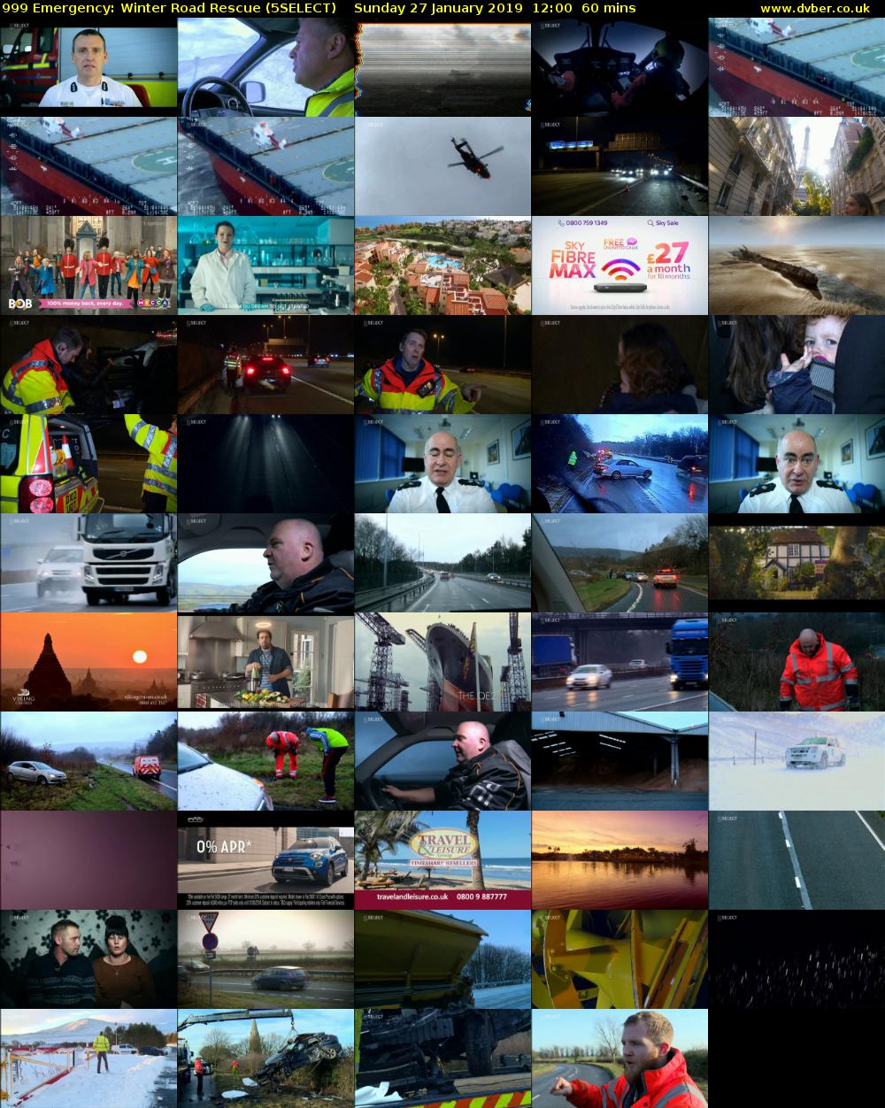 999 Emergency: Winter Road Rescue (5SELECT) Sunday 27 January 2019 12:00 - 13:00