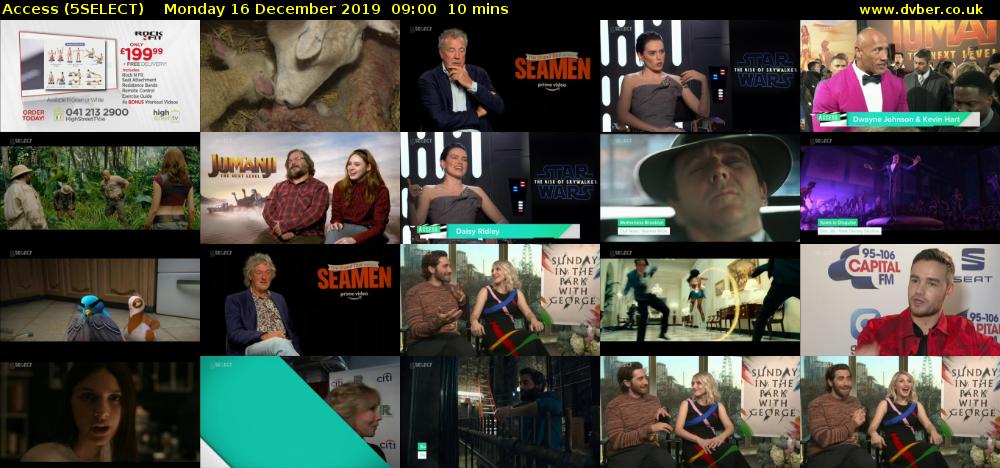 Access (5SELECT) Monday 16 December 2019 09:00 - 09:10