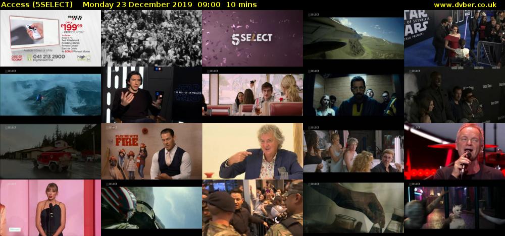 Access (5SELECT) Monday 23 December 2019 09:00 - 09:10