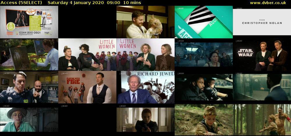 Access (5SELECT) Saturday 4 January 2020 09:00 - 09:10
