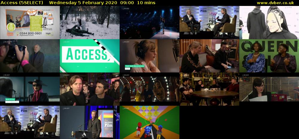 Access (5SELECT) Wednesday 5 February 2020 09:00 - 09:10