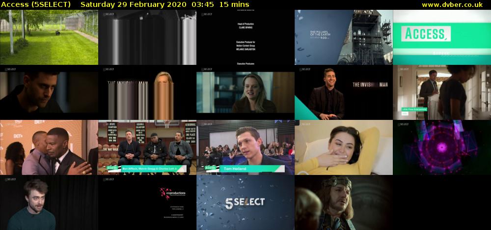 Access (5SELECT) Saturday 29 February 2020 03:45 - 04:00