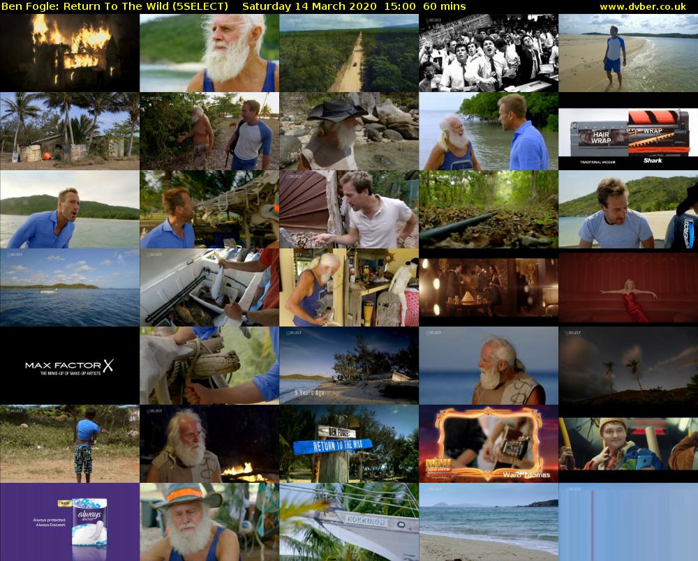 Ben Fogle: Return To The Wild (5SELECT) Saturday 14 March 2020 15:00 - 16:00
