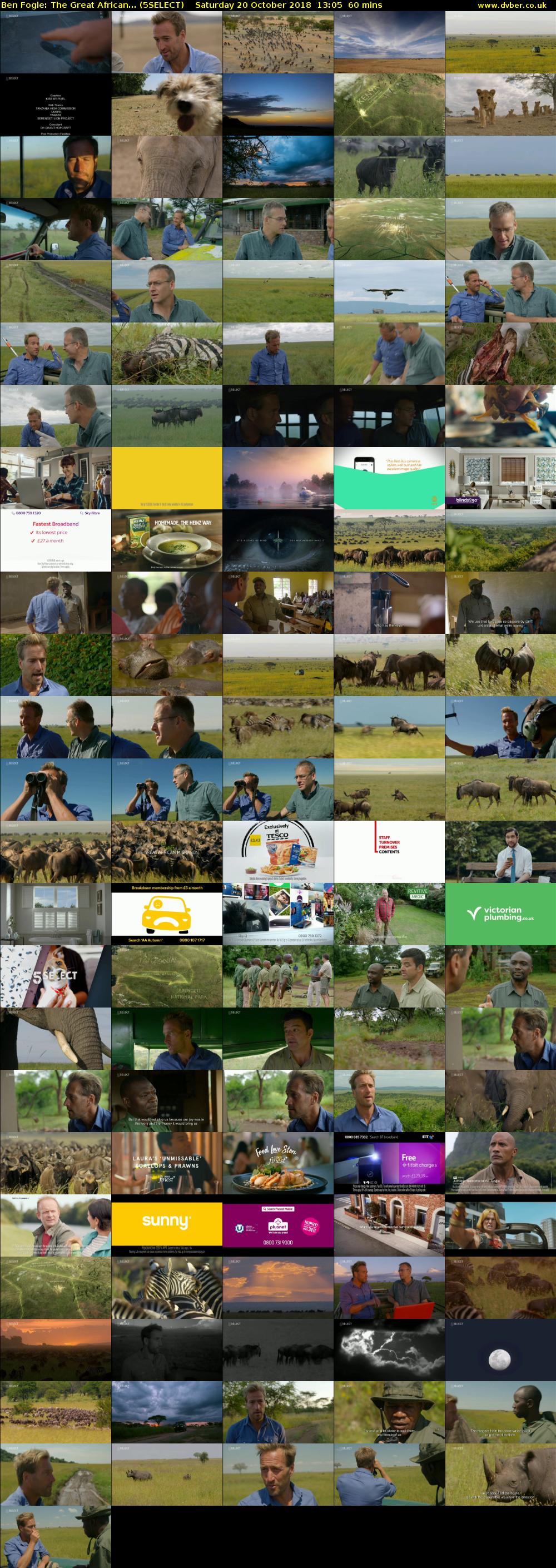 Ben Fogle: The Great African... (5SELECT) Saturday 20 October 2018 13:05 - 14:05