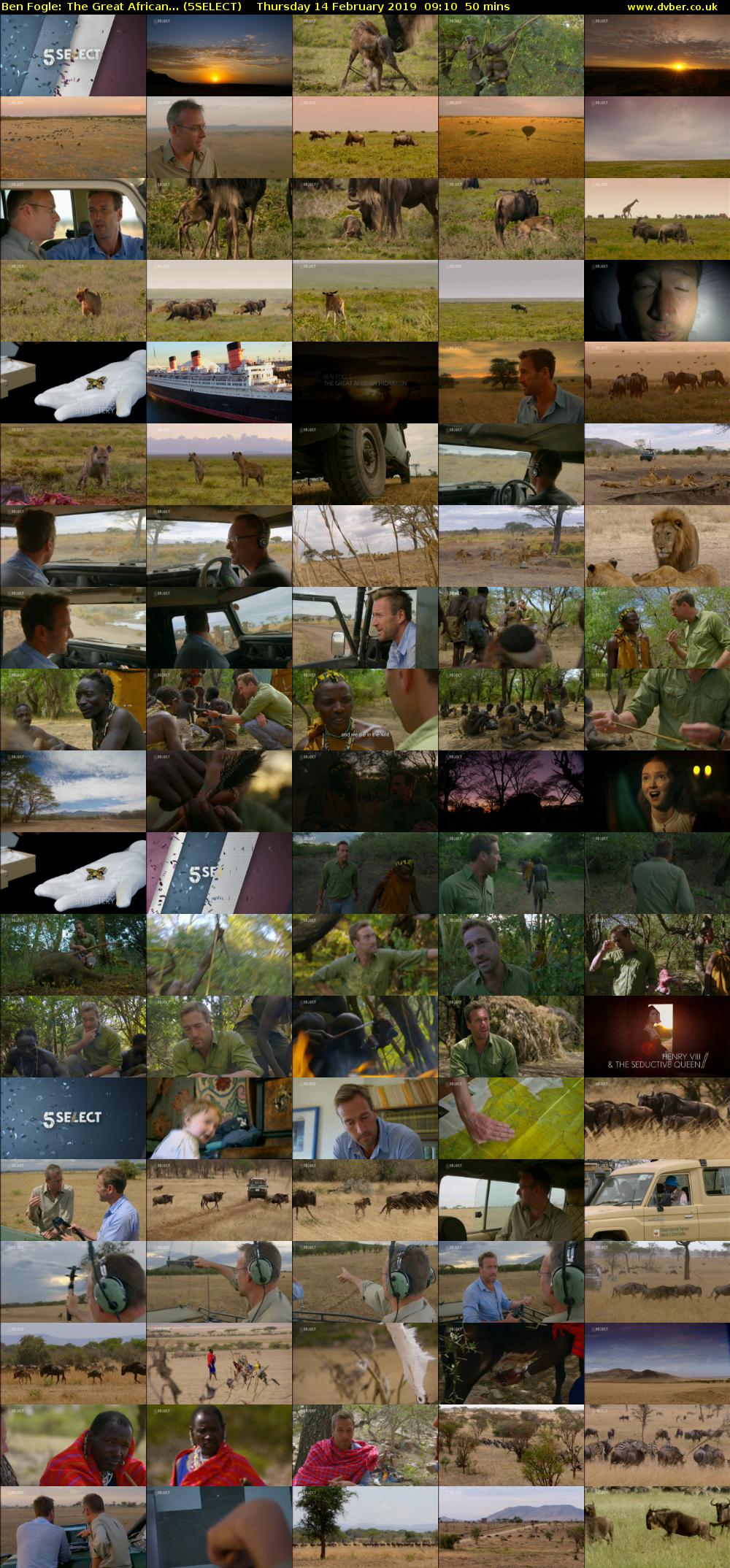 Ben Fogle: The Great African... (5SELECT) Thursday 14 February 2019 09:10 - 10:00
