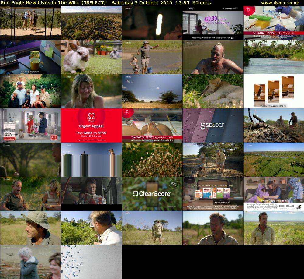 Ben Fogle New Lives in The Wild  (5SELECT) Saturday 5 October 2019 15:35 - 16:35