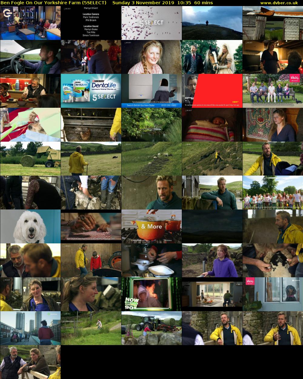 Ben Fogle On Our Yorkshire Farm (5SELECT) Sunday 3 November 2019 10:35 - 11:35