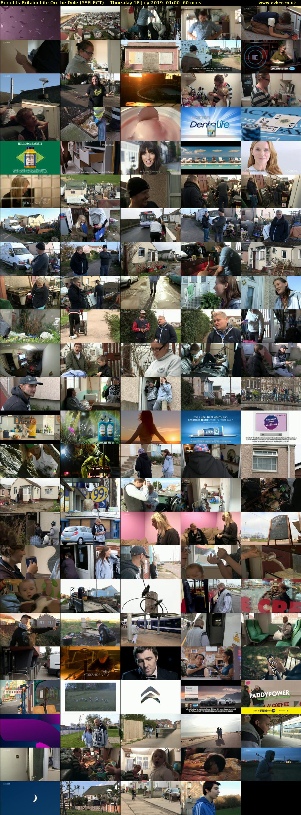 Benefits Britain: Life On the Dole (5SELECT) Thursday 18 July 2019 01:00 - 02:00