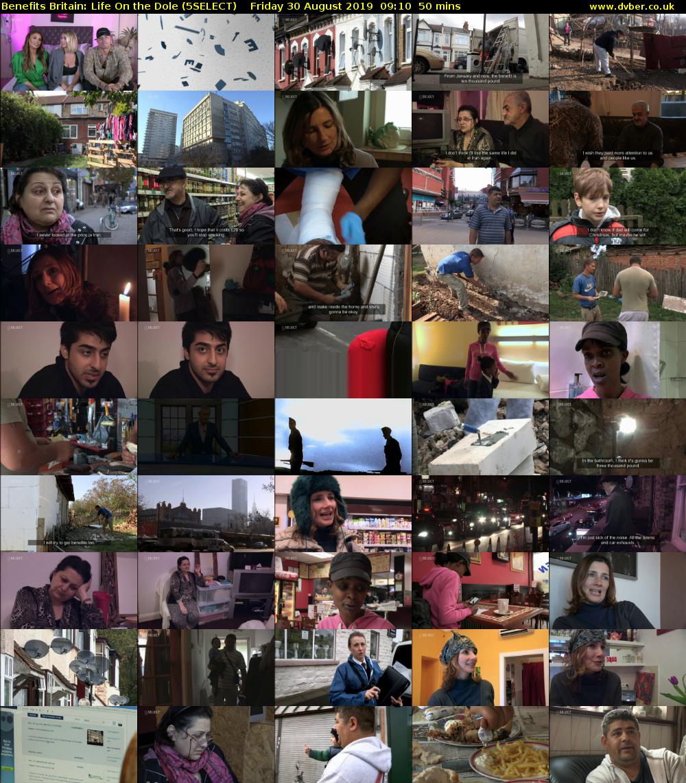 Benefits Britain: Life On the Dole (5SELECT) Friday 30 August 2019 09:10 - 10:00