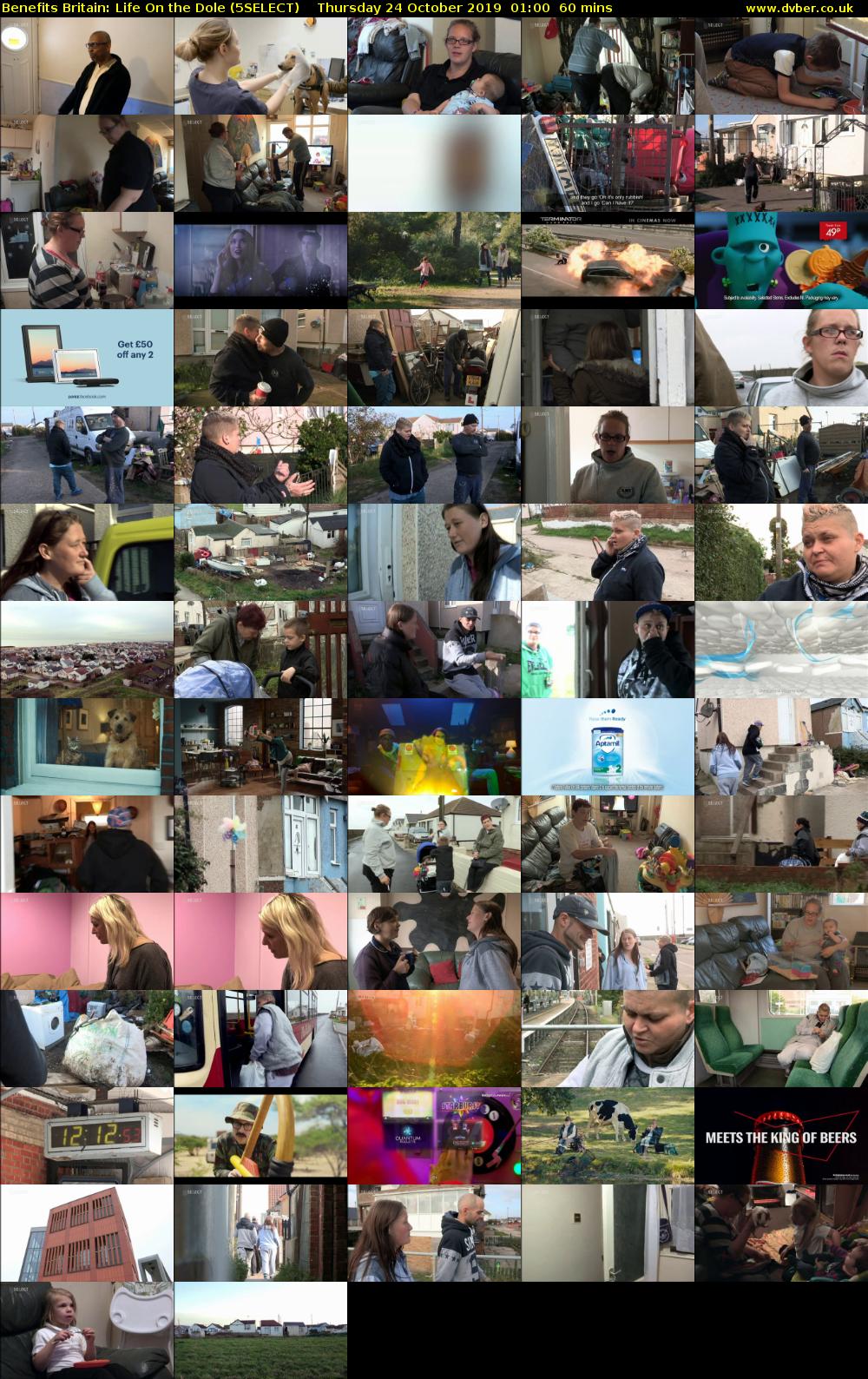 Benefits Britain: Life On the Dole (5SELECT) Thursday 24 October 2019 01:00 - 02:00