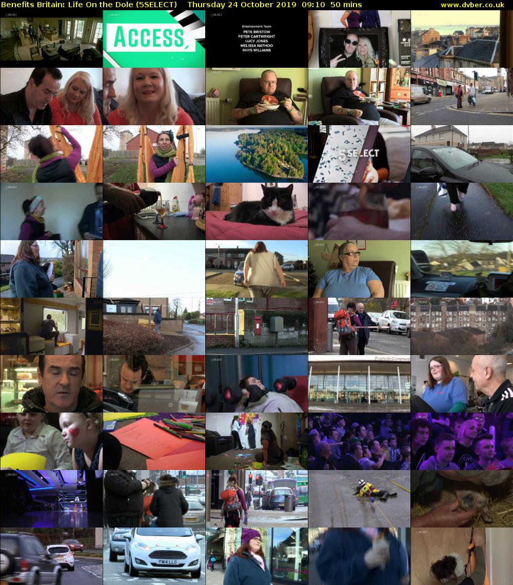 Benefits Britain: Life On the Dole (5SELECT) Thursday 24 October 2019 09:10 - 10:00