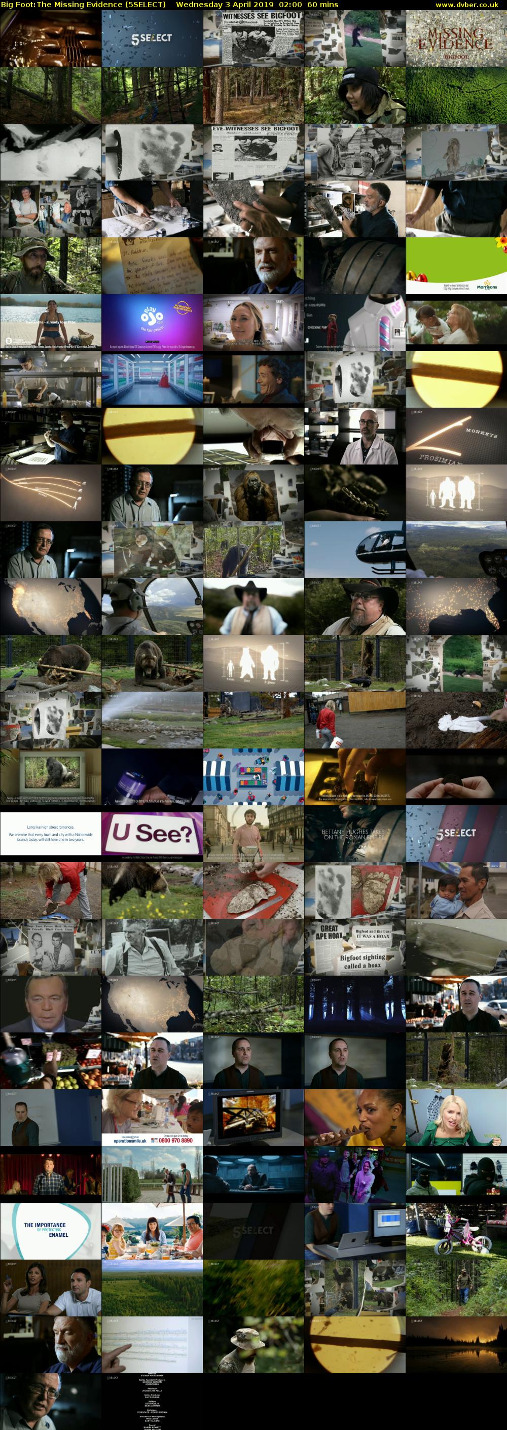 Big Foot:The Missing Evidence (5SELECT) Wednesday 3 April 2019 02:00 - 03:00