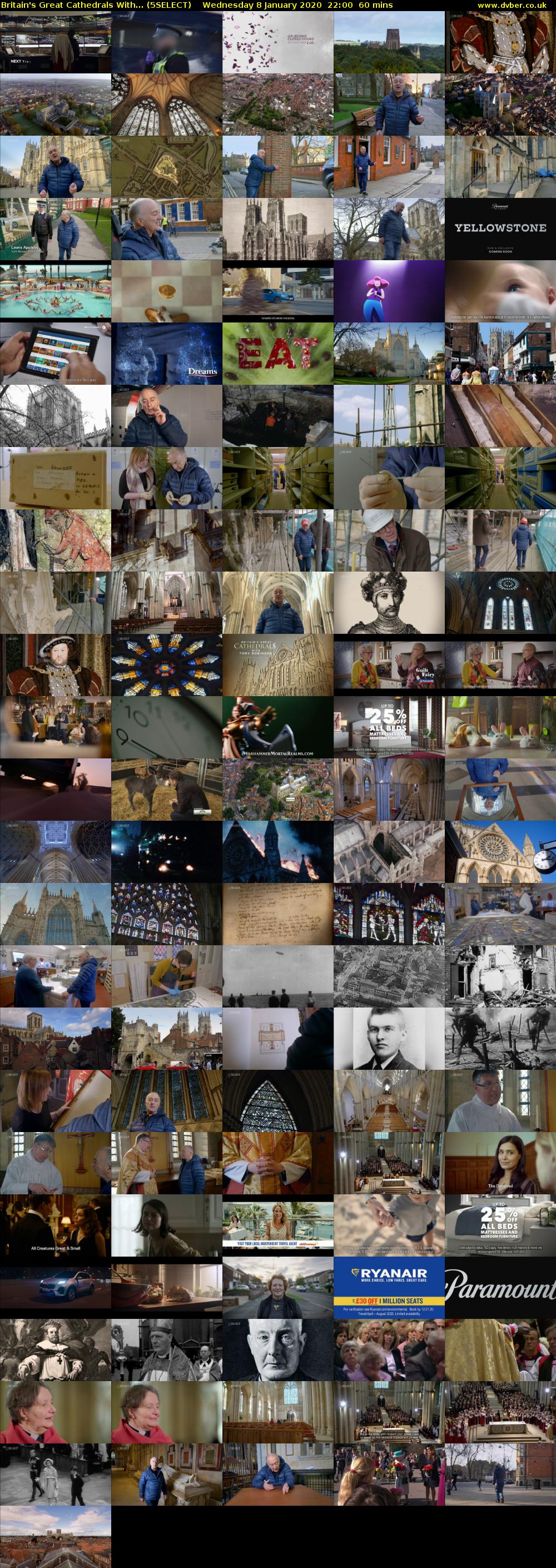 Britain's Great Cathedrals With... (5SELECT) Wednesday 8 January 2020 22:00 - 23:00