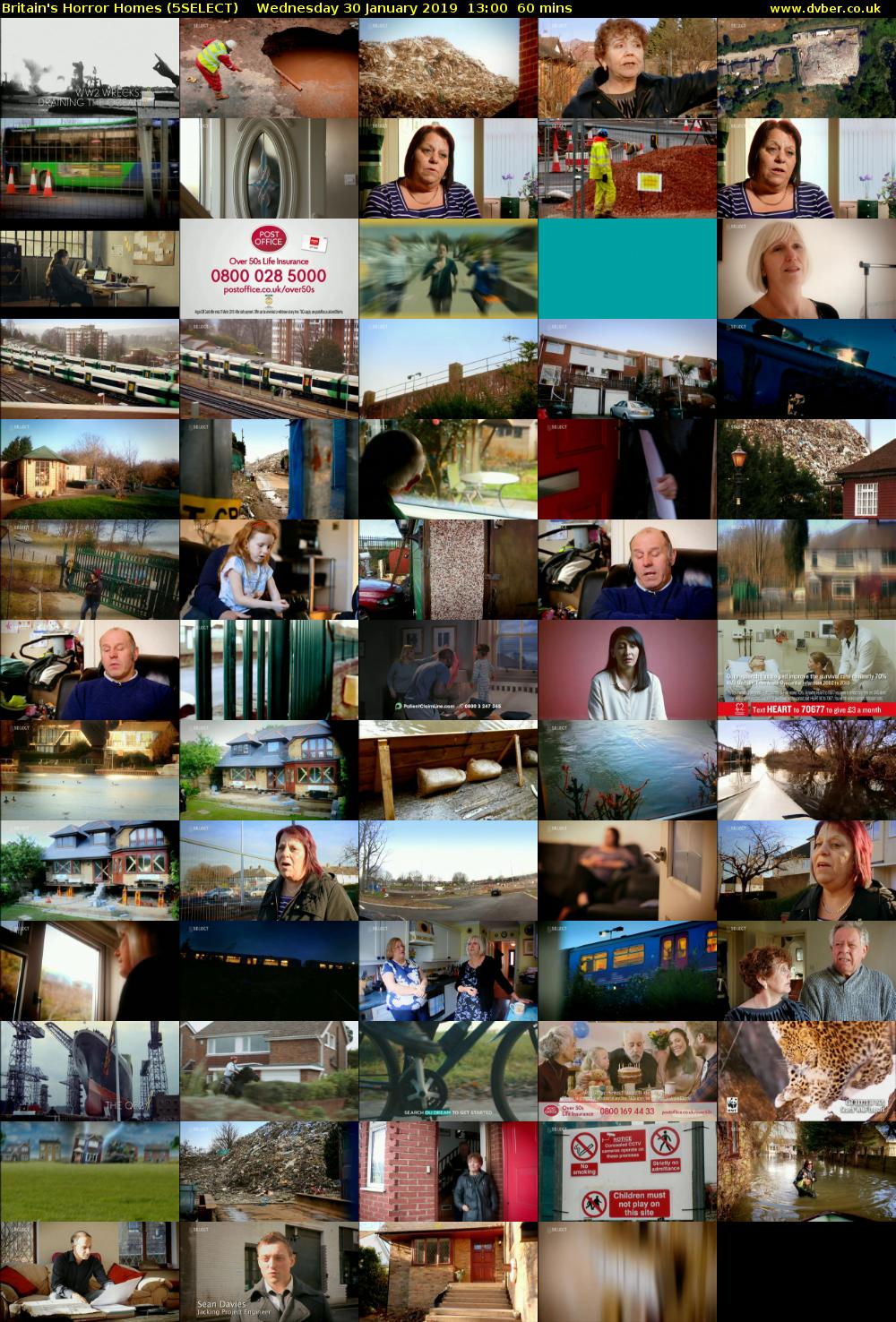 Britain's Horror Homes (5SELECT) Wednesday 30 January 2019 13:00 - 14:00