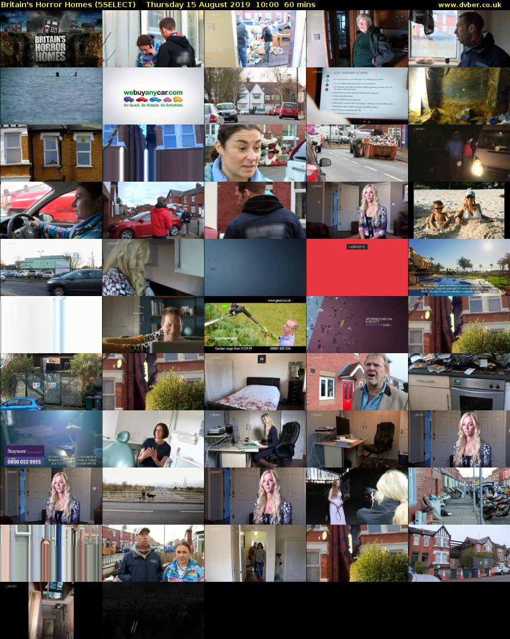 Britain's Horror Homes (5SELECT) Thursday 15 August 2019 10:00 - 11:00