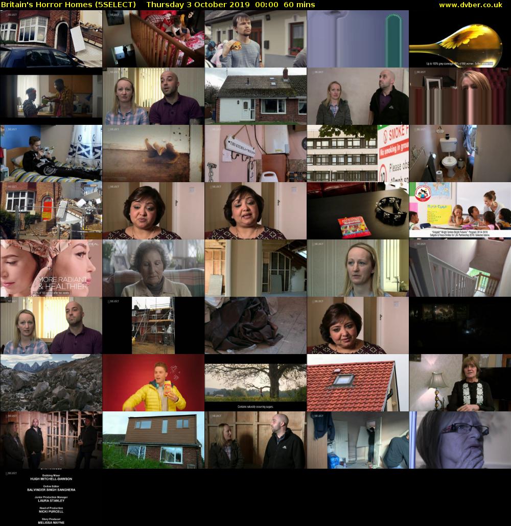 Britain's Horror Homes (5SELECT) Thursday 3 October 2019 00:00 - 01:00