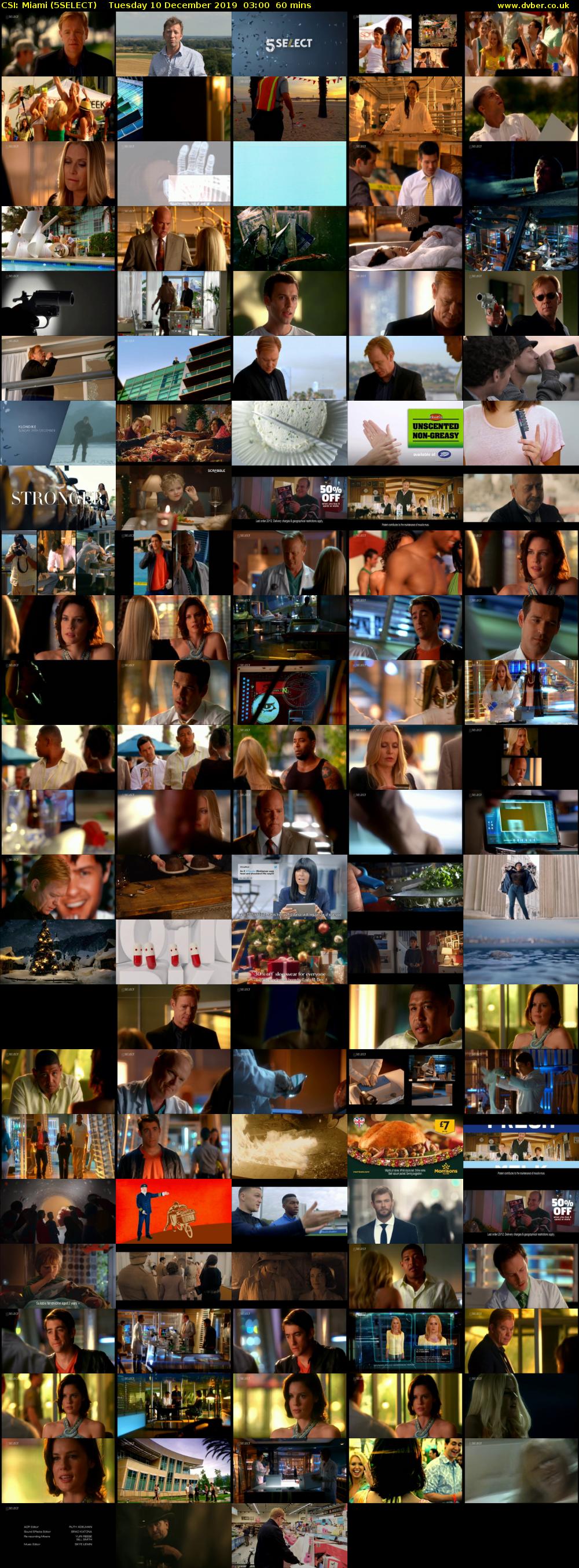CSI: Miami (5SELECT) Tuesday 10 December 2019 03:00 - 04:00