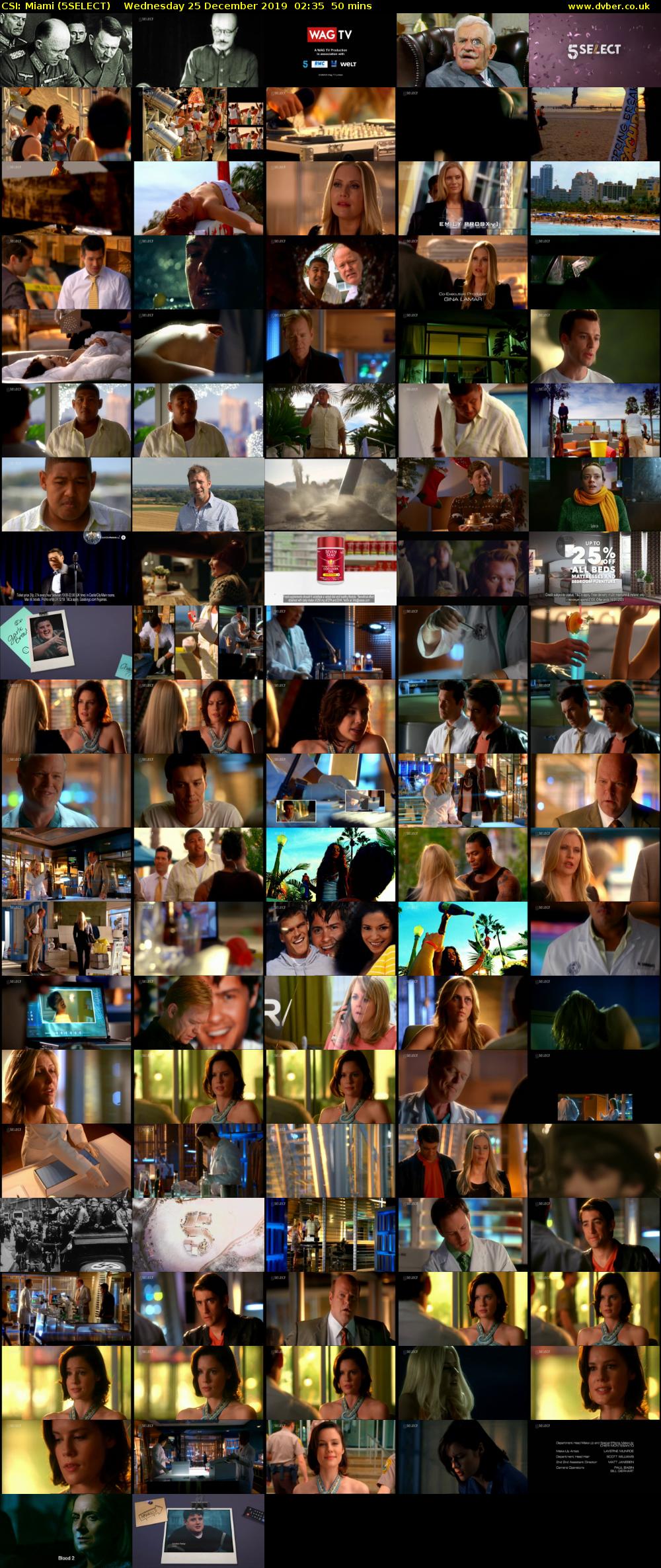 CSI: Miami (5SELECT) Wednesday 25 December 2019 02:35 - 03:25