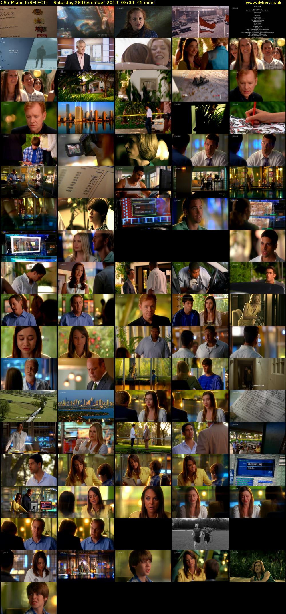 CSI: Miami (5SELECT) Saturday 28 December 2019 03:00 - 03:45