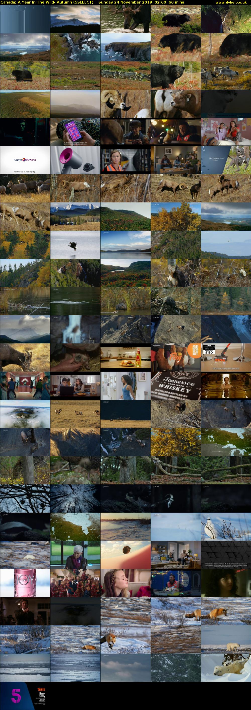 Canada: A Year In The Wild- Autumn (5SELECT) Sunday 24 November 2019 02:00 - 03:00